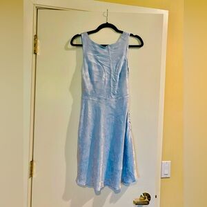 Aqua Blue Sheath Midi Dress for Weddings